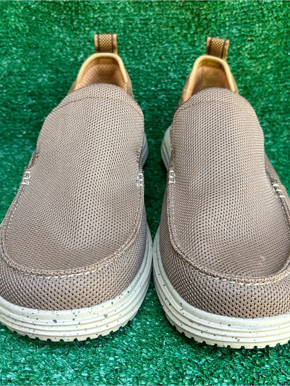 SKECHERS Proven Renco Men's 13 W Wide Brown Slip On Loafers Mesh Shoes 204568W